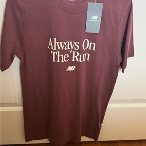 New Balance Men's Burgundy Tee - Always On The Run